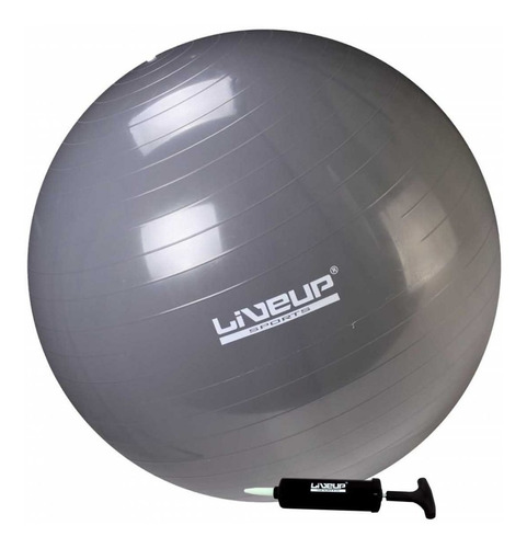 Bola Suíça Premium Para Pilates 85cm Cinza Liveup Sports