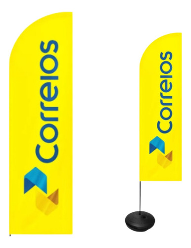 Wind Banner Dupla Face Fly Flag 3 M Kit Completo Correios