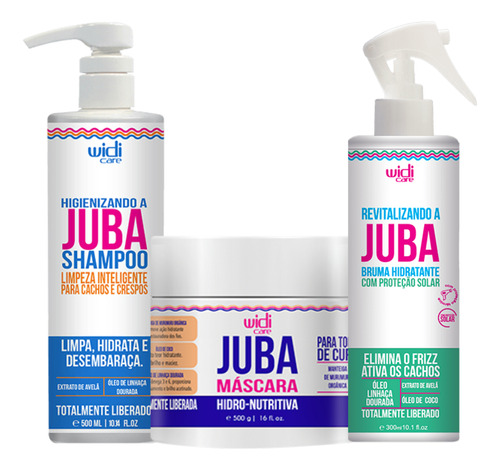 Kit Juba Sh 500ml + Masc 500ml + Bruma Hidratante Spray