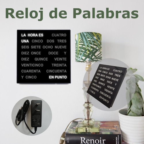 Reloj De Acrílico Palabras Led Para Pared Minimalista