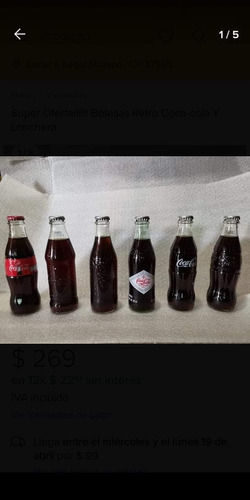 6 Coca Colas Edición Aniversario 100 (Usado)
