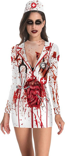 Disfraces De Halloween De Enfermera Sangrienta Para Mujeres,