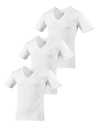 3pack Playera Cuello V M/c Hombre 100% Algodón Ramoncito. 