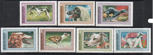 Hungría Serie X 7 Sellos Mint Perros De Caza Año 1972 