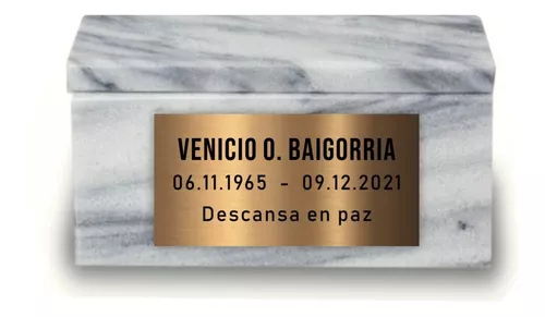 Placa Urna Cenizario Grabada Cementerio Lapida 8x3cm.