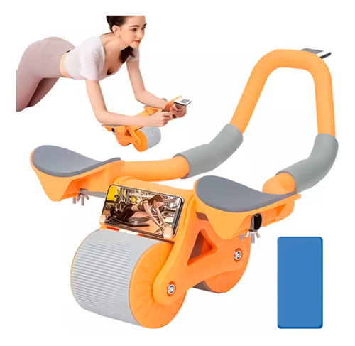 Roda Abdominal Temporizador Rebote Automático Suporte Braço Cor Laranja-claro