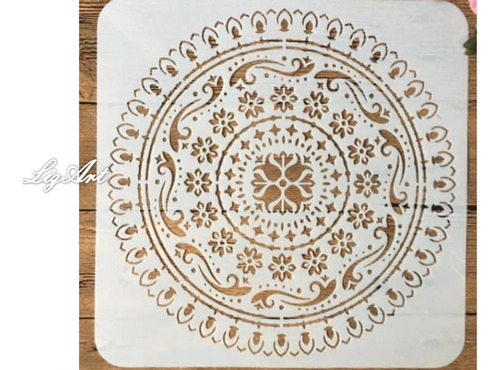 Stencil,mandala Con Ondas,dibujo,pintura,plantilla,arte,deco