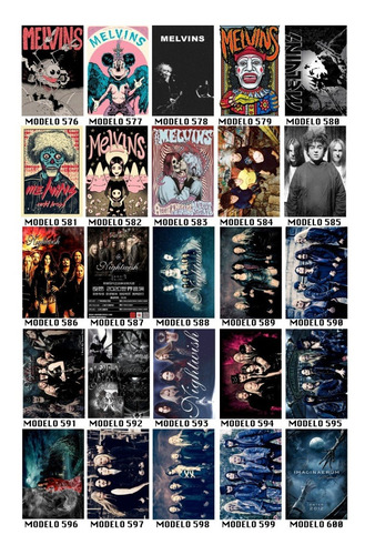 Imagem 5 de 7 de Kit 10 Impressos Fotográficos Show Poster De Bandas De Rock