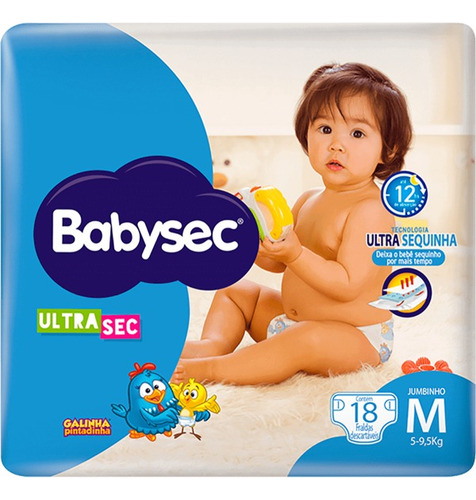 Fralda Babysec Ultrasec P M G Xg Xxg Kit Com 8 Pacotes
