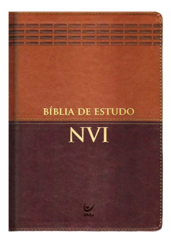 Bíblia De Estudo | Com Mapas E Concordância | Nvi | Capa Luxo Marrom | Editora Vida
