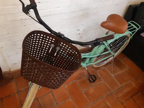 Bicicleta dama con canasto de mimbre clearance