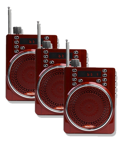 Bocina Mini Bluetooth Portátil Rojo Con Micrófono Pack De 3