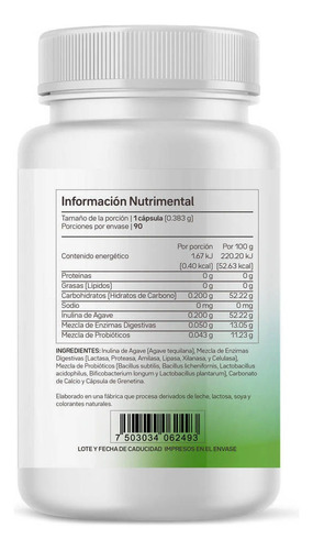 Enzimas Digestivas Probióticos Enzi-pro 90 Cápsulas Prime T