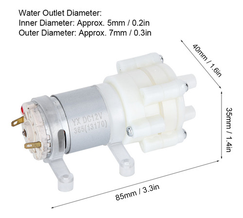 Bomba De Diafragma 365 Dc, Minibomba Eléctrica Para Agua De