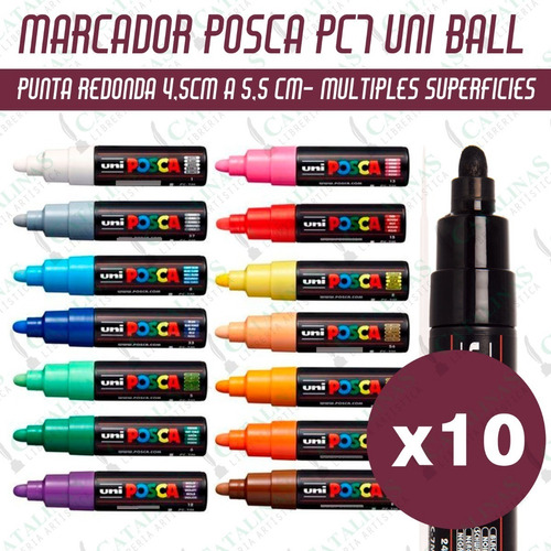 Marcador Tempera Uni Ball Posca Pc 7 M Pack X 10 Microcentro