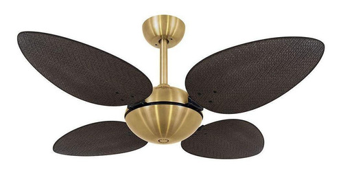 Ventilador De Teto Volare Dourado Office 4 Pás Tabaco 110v