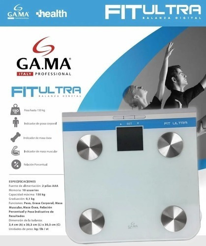Balanza digital GA.MA Italy Fit Ultra, hasta 150 kg