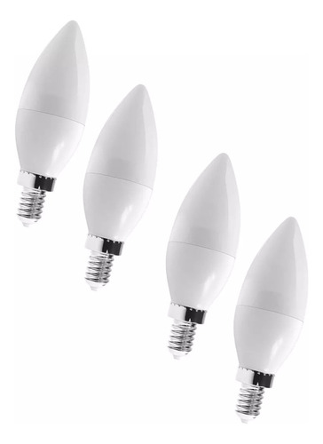 Lampada Vela Led 4w Pra Lustre Quente Frio E14 Kit 4 Pçs Cor da luz Branco-frio