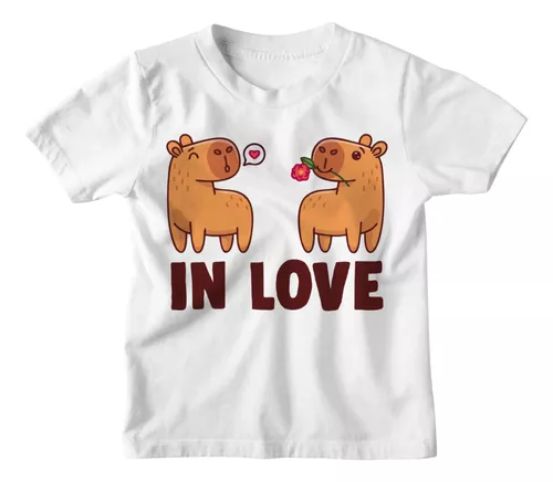 Camiseta Infantil Capivara Capybara Inlove Meme Menino