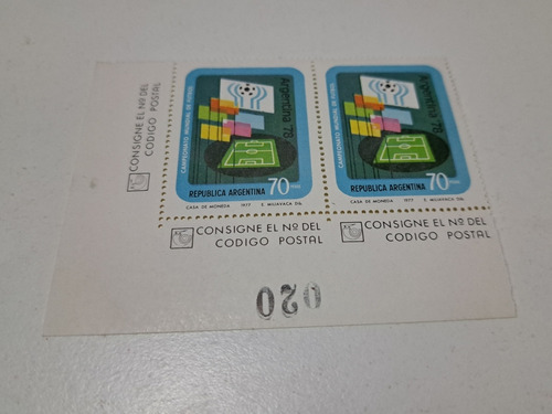 Estampilla Campeonato Mundial Futbol 1978 70 Pesos