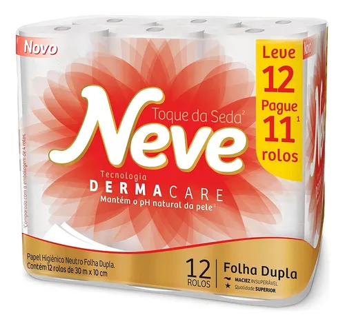 Papel Higiênico Supreme Toque De Seda Com 12 Rolos Neve