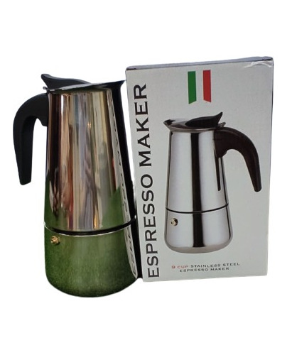 Cafetera Estilo Italiano De Acero 9 Tazas De Café