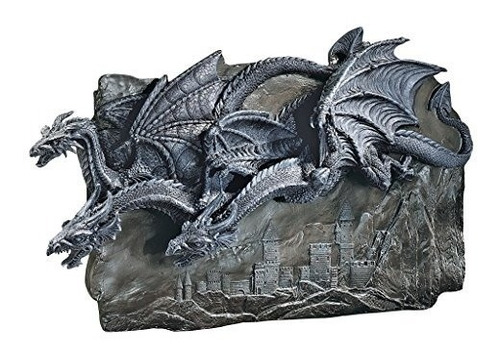 Diseño Toscano Morgoth Castillo Dragones Pared Escultura