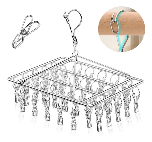 Varal Erufale Inox 40 Pregadores Calcinha Meias Resistente Ferrug...
