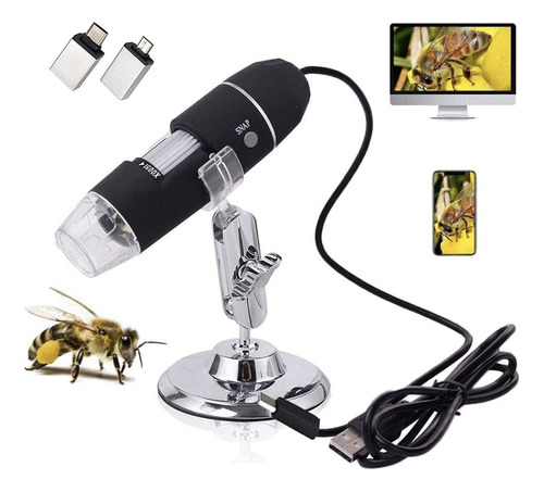 1600x Microscopio Electrónico De Mano Portátil 8 Led Cámara 