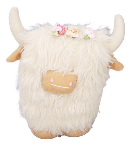 Muñeca De Peluche Highland Cow, De Peluche Suave, Sin Rostro