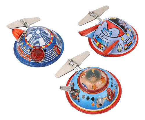 Juguete De Cuerda Clockwork Spring, Nave Espacial Vintage,