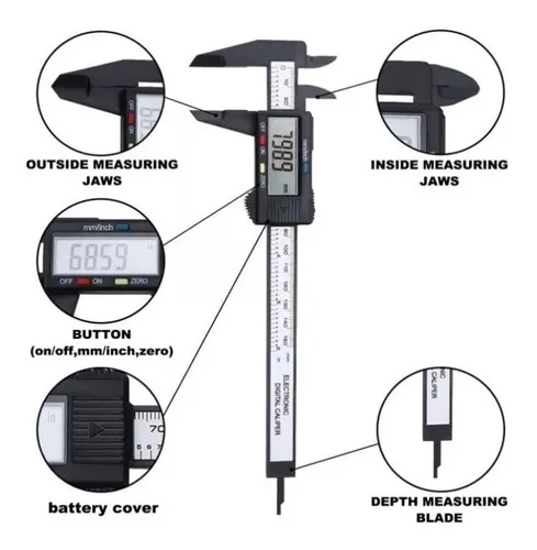 Calibradora Vernier 150 mm Calibradora Digital Acero Inoxidable 6 pulgadas  Herra