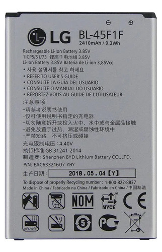 Bateria Pila LG K8 2017 Bl-45f1f Bl 45f1f Excelente Calida 