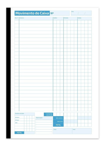 Livro Movimento Do Caixa 2 Vias A4 210x297mm - 1 Unidade