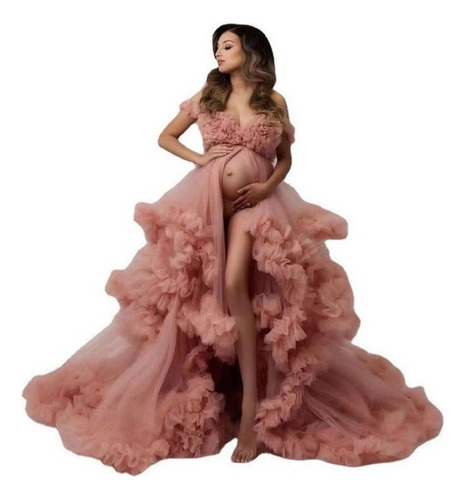 Vestido De Malla De Falda Grande De Maternidad Sexy