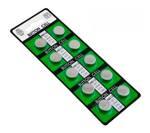 Pack 10 Pilas Ag13 Lr44 A76 Button Cell Tipo Reloj Alkalina