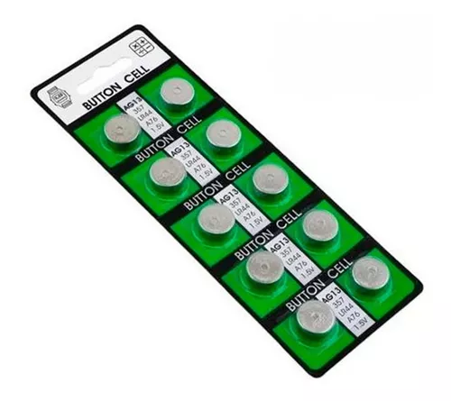Pack 10 Pilas Ag13 Lr44 A76 Button Cell Tipo Reloj Alkalina