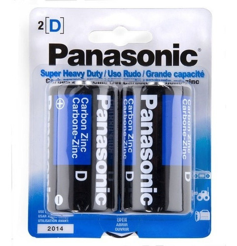 Pila Tipo D Panasonic Super Heavy Duty D Batteries X 2