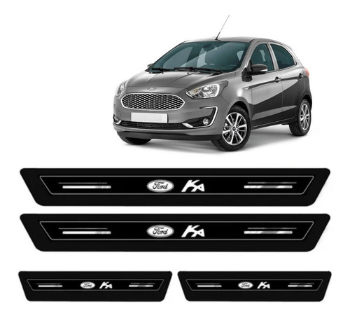 Soleira De Porta Platinum Preto - Ford Ka