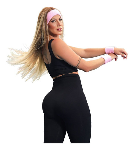 Conjunto Fitness Pit Bull Jeans Top E Legging - Ref 82944 Preto Lisa M