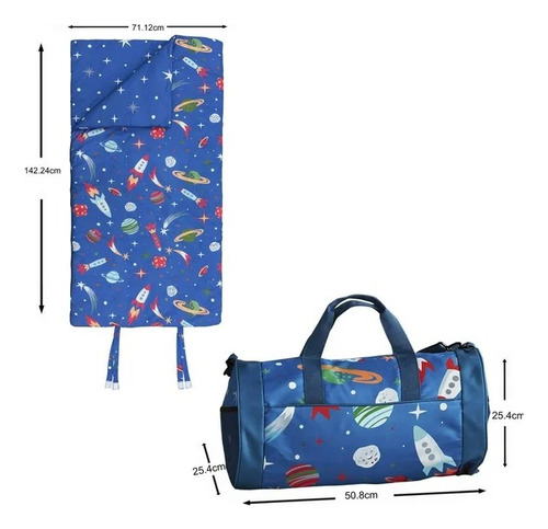 Casa De Campaña Para Niños Con Saco De Dormir Planetas Azul