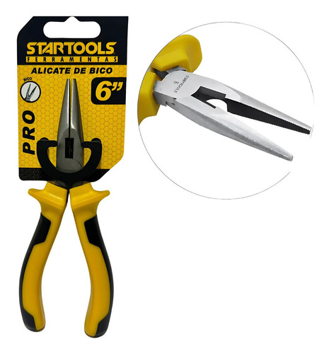 Alicate De Bico Meia Cana 6" Anti Choque Linha Profissional