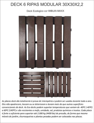 Deck Pallet Plásticos Para Varandas E Sacadas Kit C/ 9 Pç