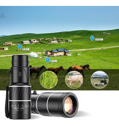 Visor Monocular 16x52, Zoom De 6 Km Contra El Agua Día Y Noc