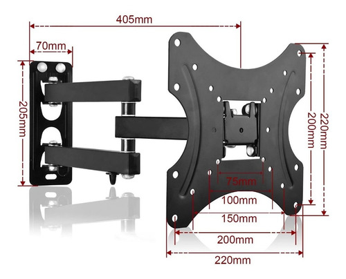 Soporte Base Pared Móvil Con Giro Para Tv De 26 32 37 42 43