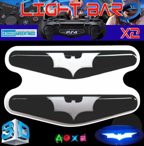 Skin Light Bar P/ Joystick Ps4 Encapsulado C/resina.batman