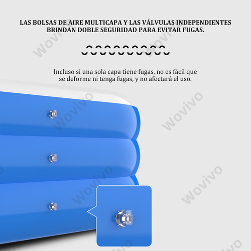 Alberca Inflable Grandes Piscinas Rectangular Azul 380cm