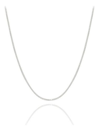 Corrente Modelo Veneziana Semijoia Ródio Ródio Branco 60 Cm
