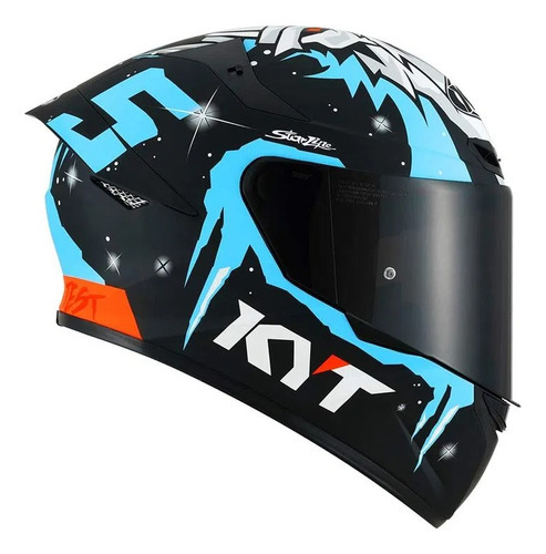 Capacete Esportivo Moto Kyt Tt Course Masia Winter Test Azul Cor 62 Tamanho do capacete 61/XL