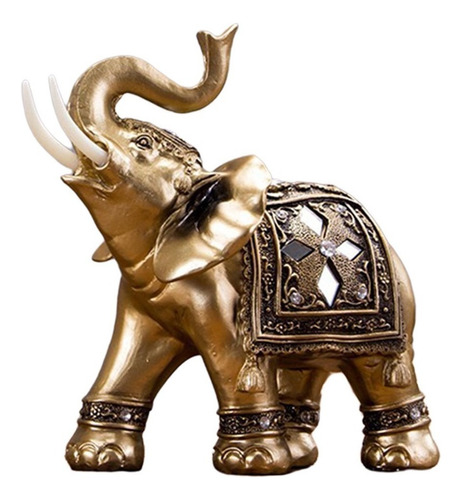 Estatua De Elefante Dorado Suerte Feng Shui Buena Fortuna